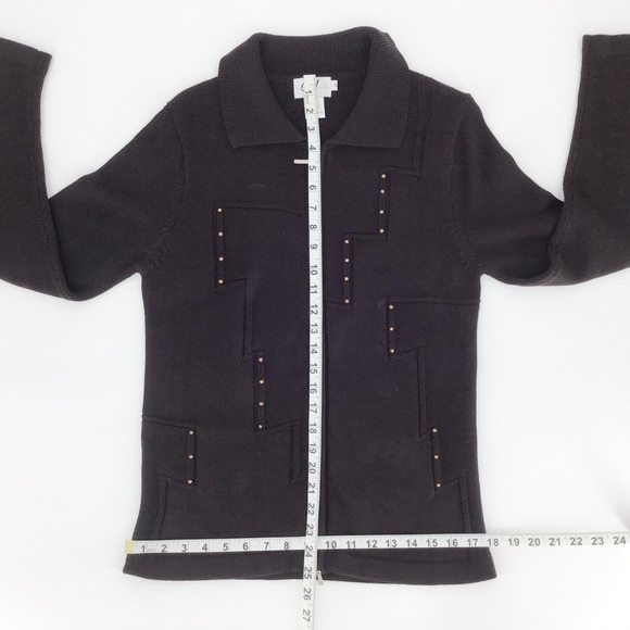 Variations Brown Cardigan with Rhinestones, Small - Picture 14 of 16